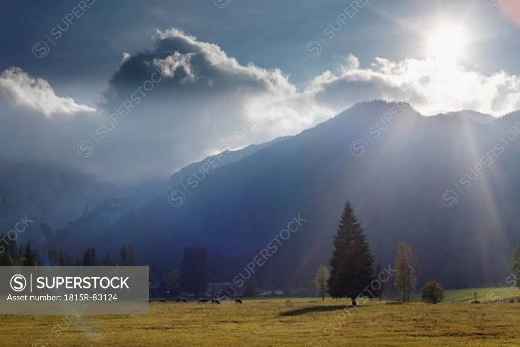 Austria, Carinthia, View of Karawanken mountain