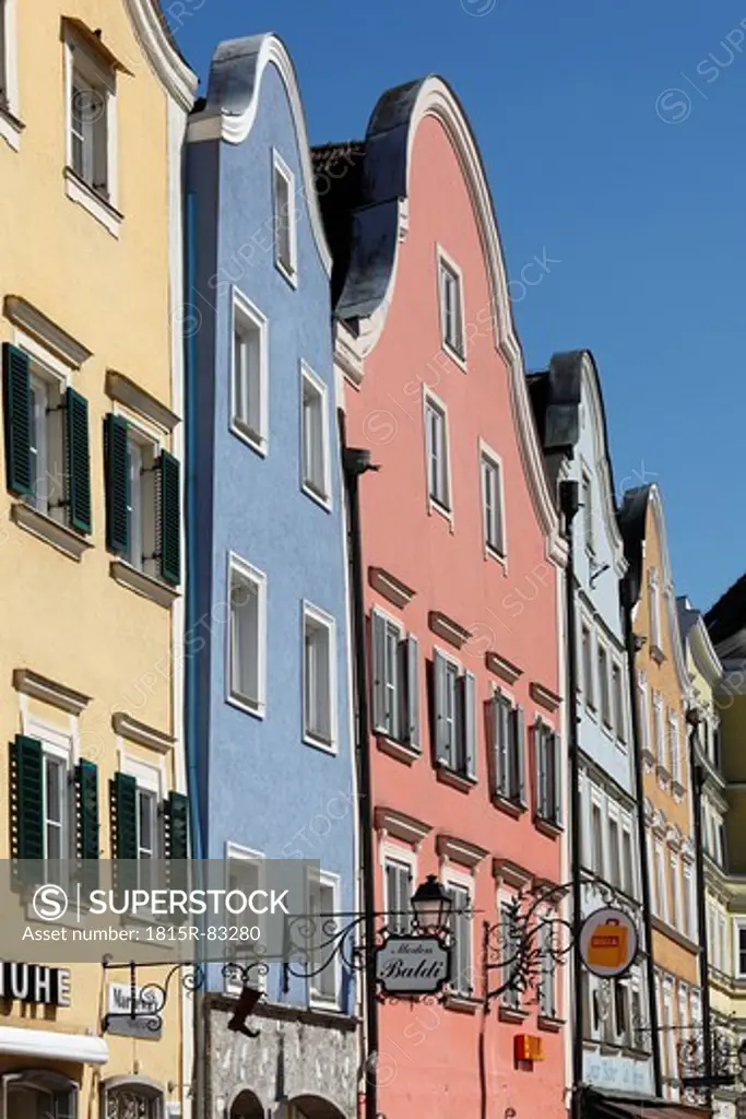 Austria, Upper Austria, Innviertel, Schärding, Silberzeile, View of building exterior