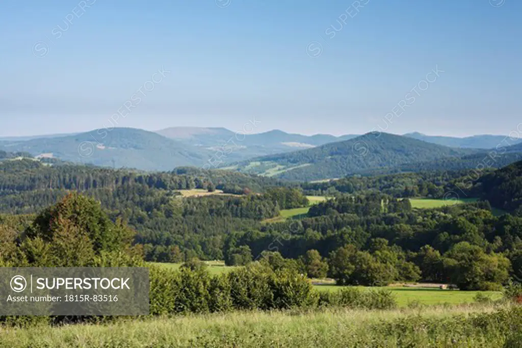 Germany, Bavaria, Franconia, Rhoen, Riedenburg, View of black mountains