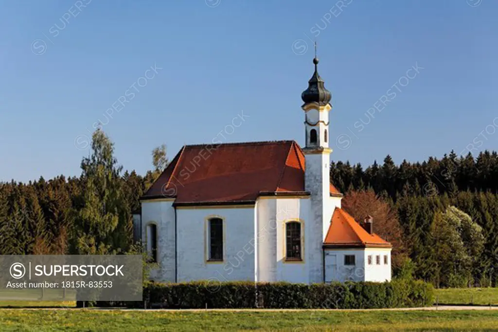 Germany, Upper Bavaria, Dietramszell, View of st leonhard chapel