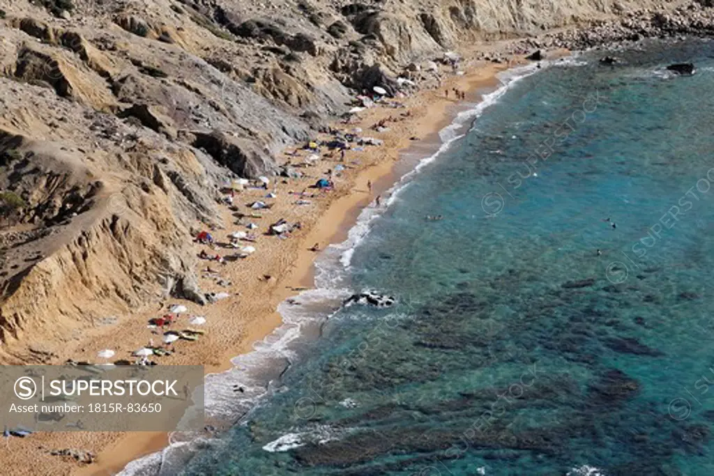 Greece, Crete, Matala, View of Kokkinos Ammos beach
