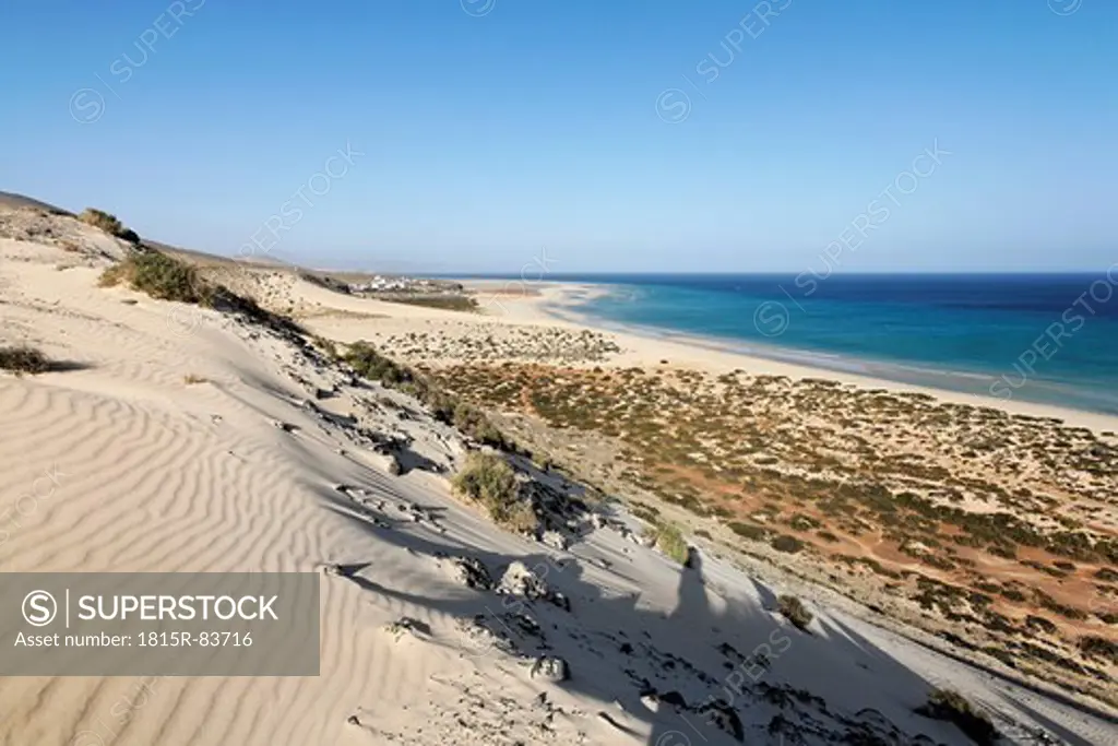 Spain, Canary Islands, Fuerteventura, Jandia, View of dune in risco del paso