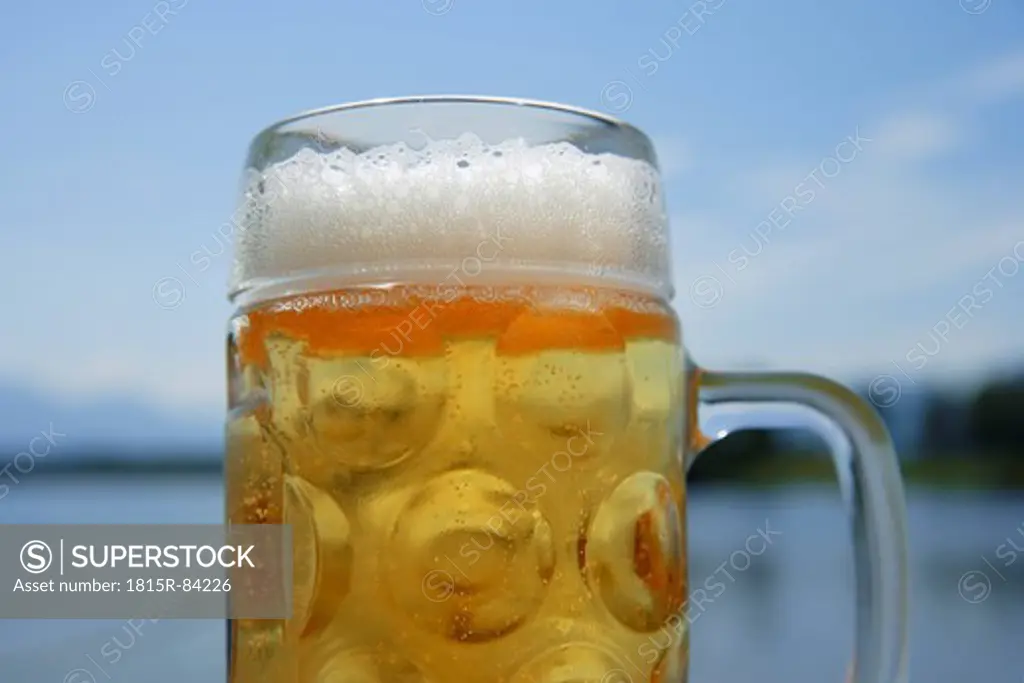Europe, Germany, Bavaria, Upper Bavaria, Beer in mug, close up