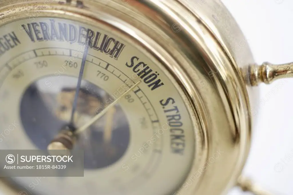 Close up of old german barometer