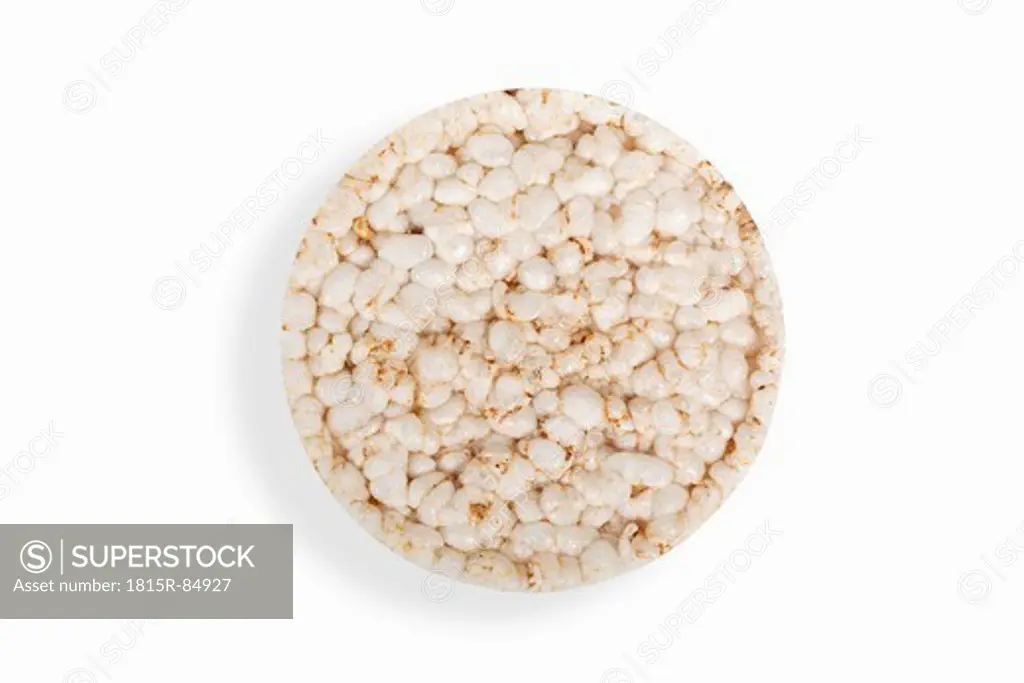Puffed rice waffer on white background