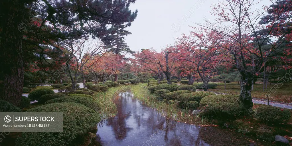 Japan, View of japanese park in autumn