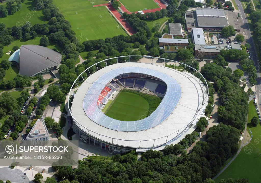 Germany, Hannover, Aerial view of football stadium