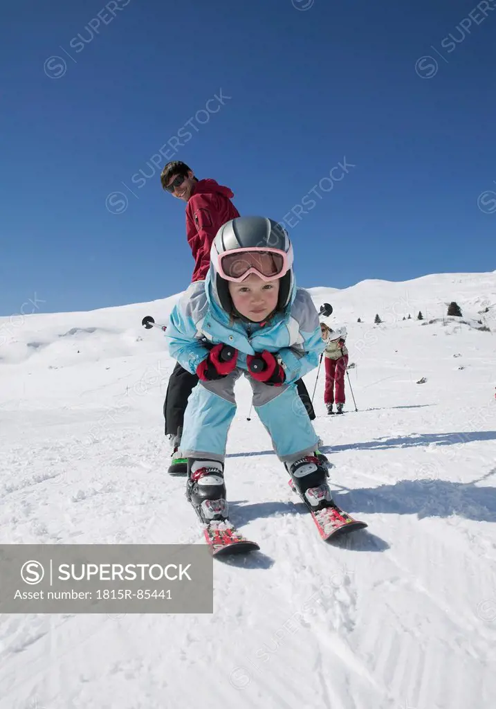 Austria, Tirol, Family skiing