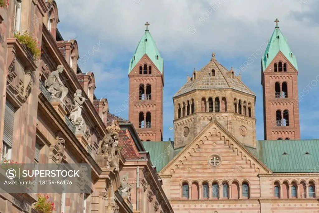 Germany, Rhineland_Palatinate, Palatinate, Speyer, View of cathedral