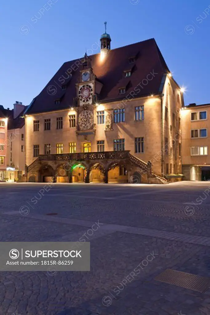Germany, Baden_Württemberg, Heilbronn, Historical town hall with astronomical clock