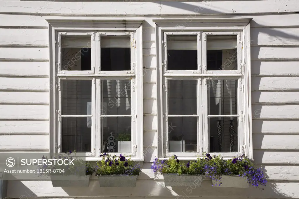 Norway, Bergen, frame house, sash windows