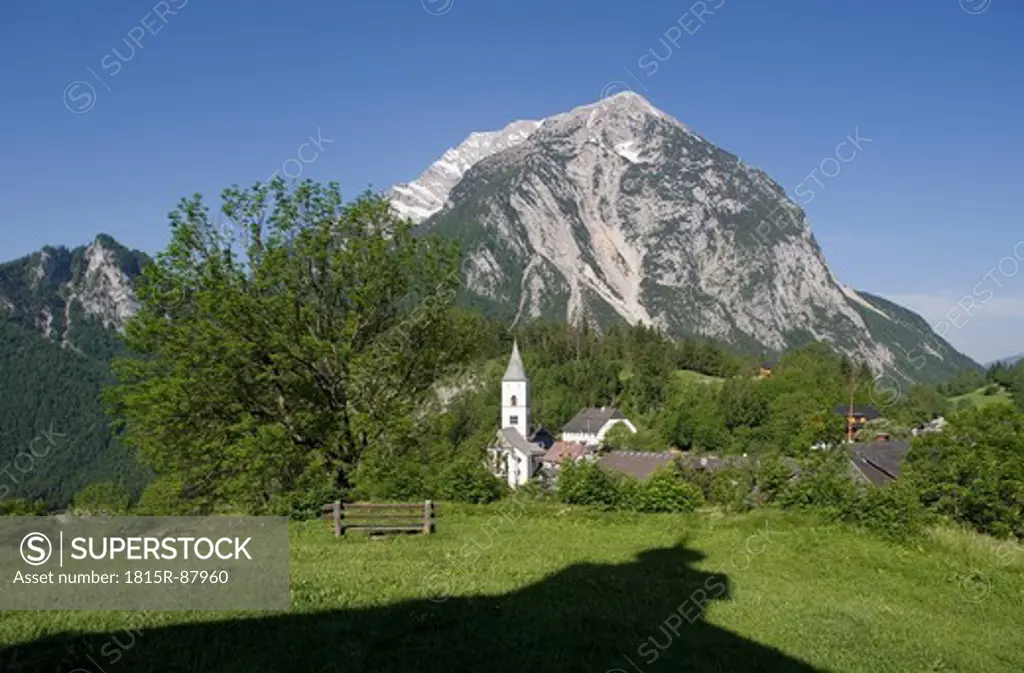Austria, Styria, Purgg_Trautenfels, View of church heiliger georg