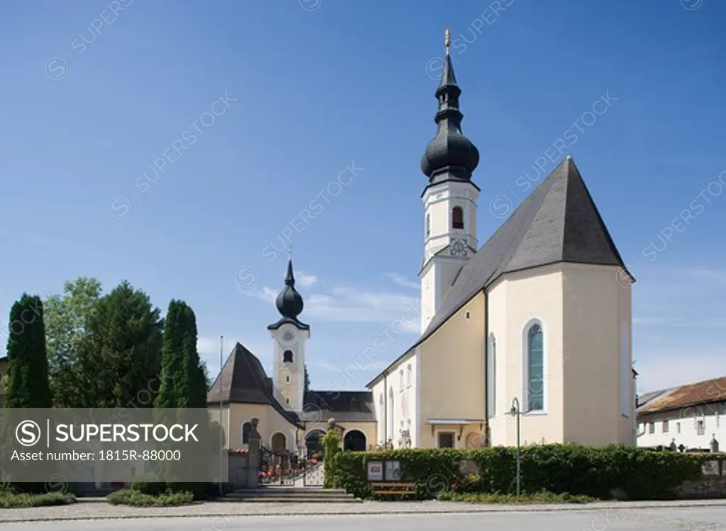 Austria, Land Salzburg, Flachgau, Berndorf, View of parish church