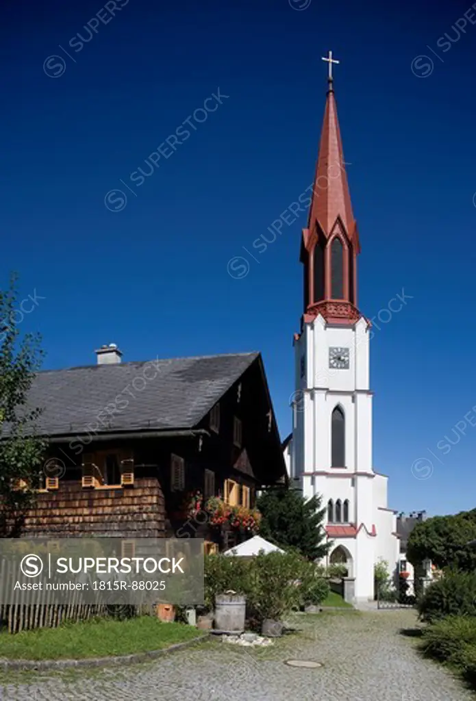 Austria, Salzkammergut, Attersee, View of protestant church