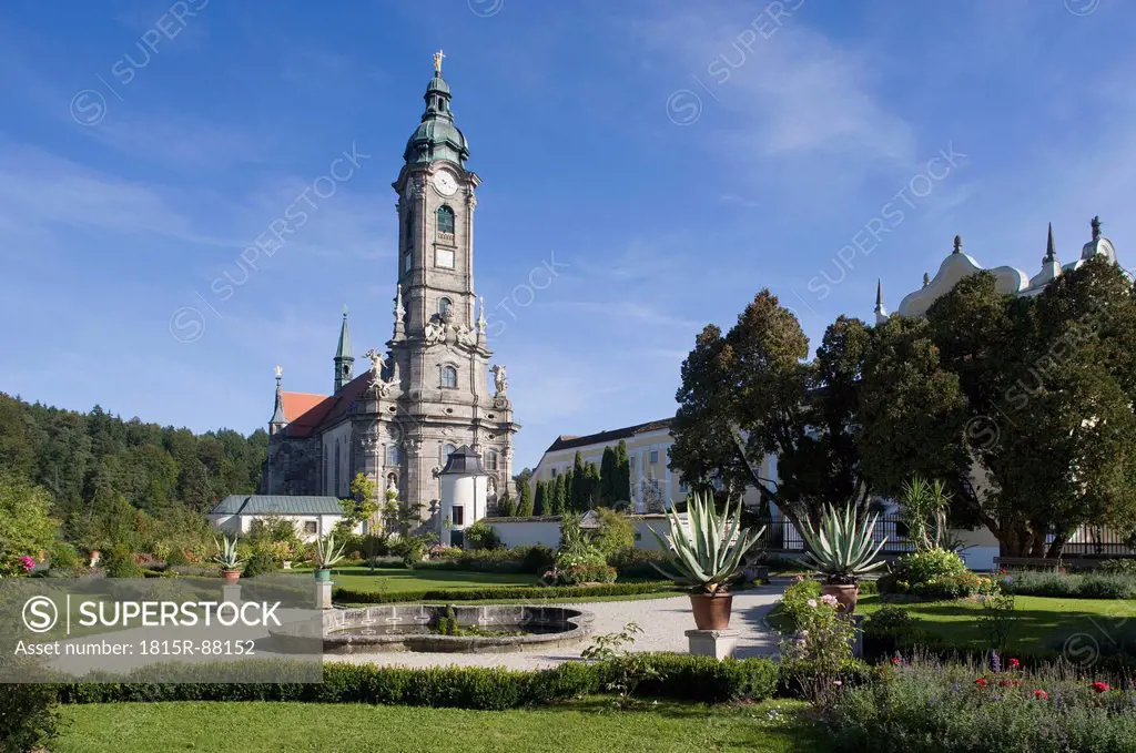 Austria, Lower Austria, Waldviertel, Zwettl, Zisterzienser stift zwettl, View of church