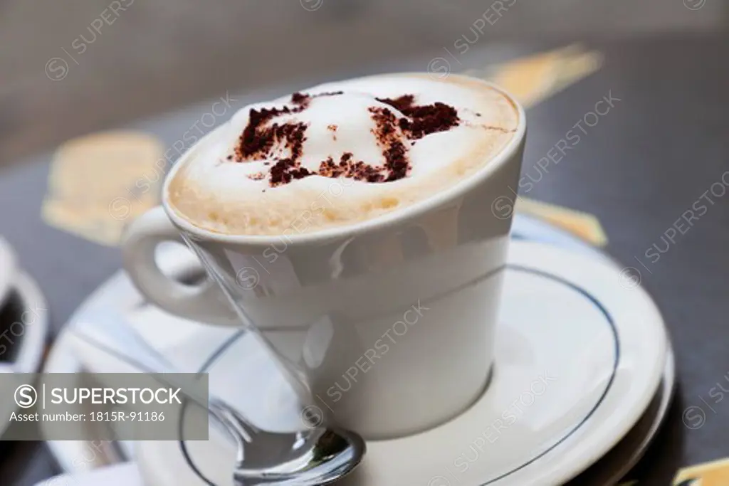 Close up of cappuccino cup