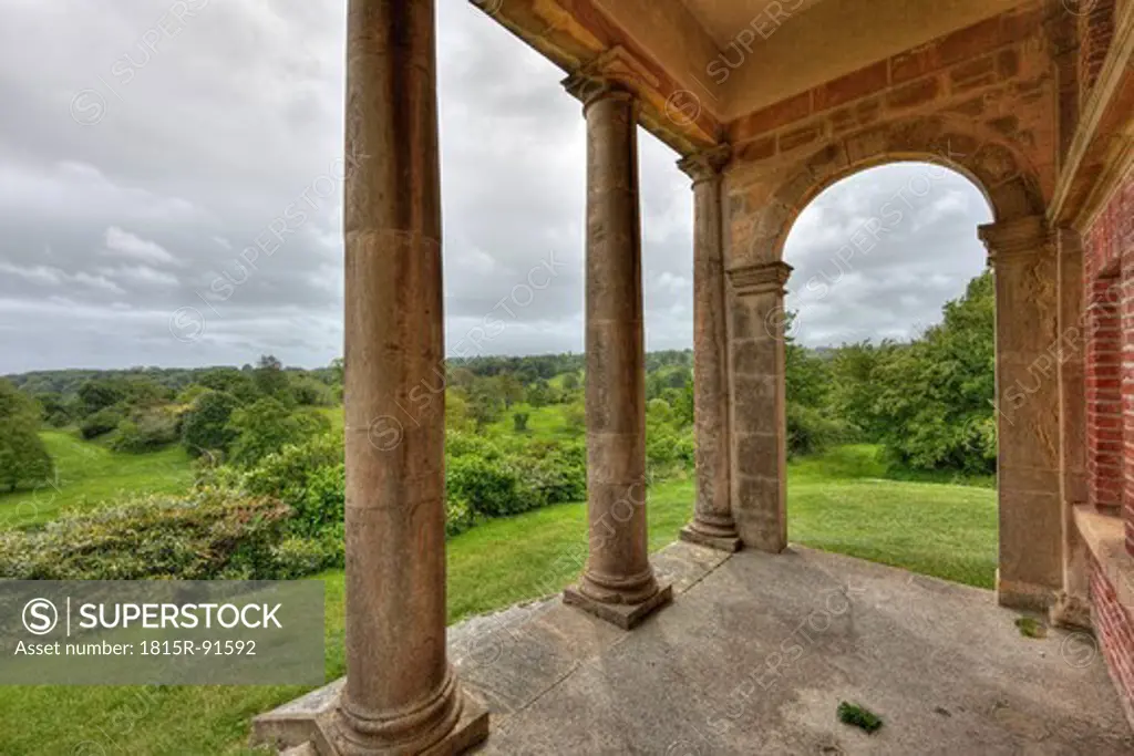 United Kingdom, Northern Ireland, County Down, Downpatrick, Strangford, Castle Ward, View of historic temple