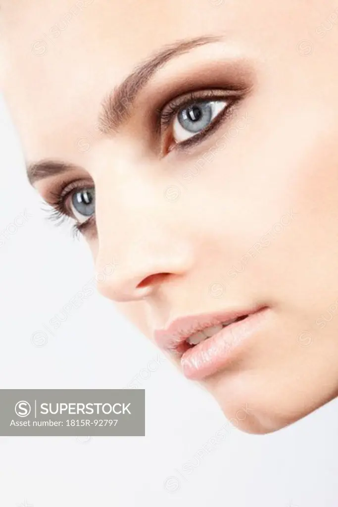 Close up of young woman face