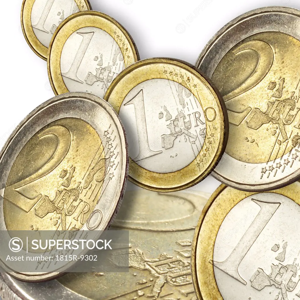 Euro coins, close-up
