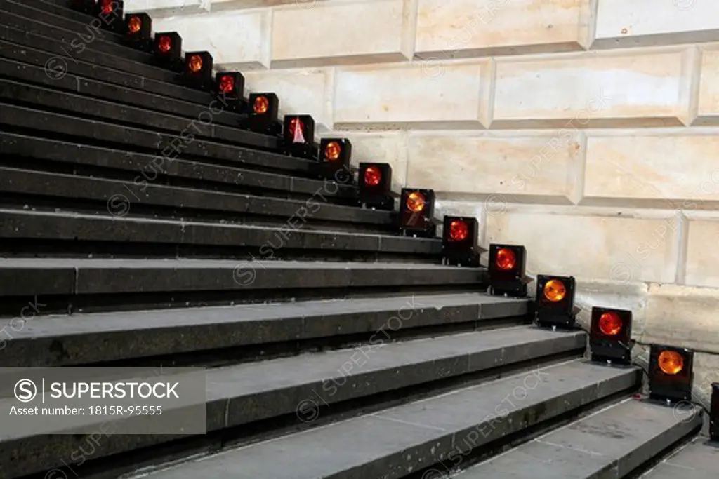 Germany, Berlin, View of dom stairs with lights