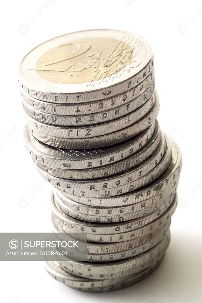 Pile of 2 Euro coins