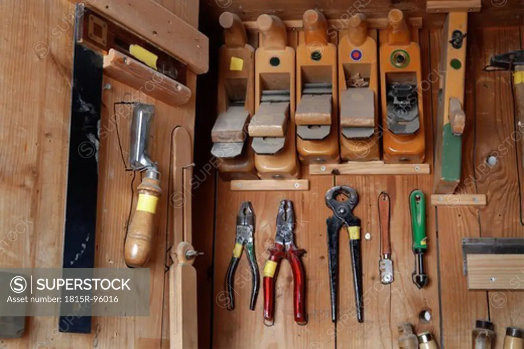 Germany, Upper Bavaria, Schaeftlarn, Variety of work tools