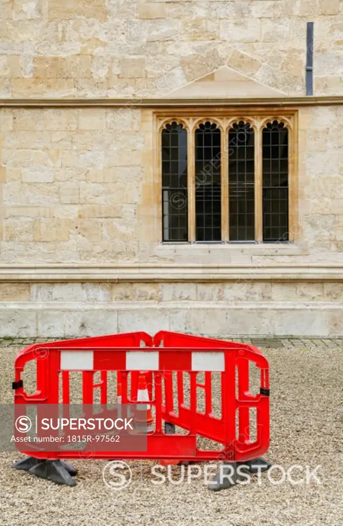 UK, England, Oxford, Construction Barrier at Bodleian Library