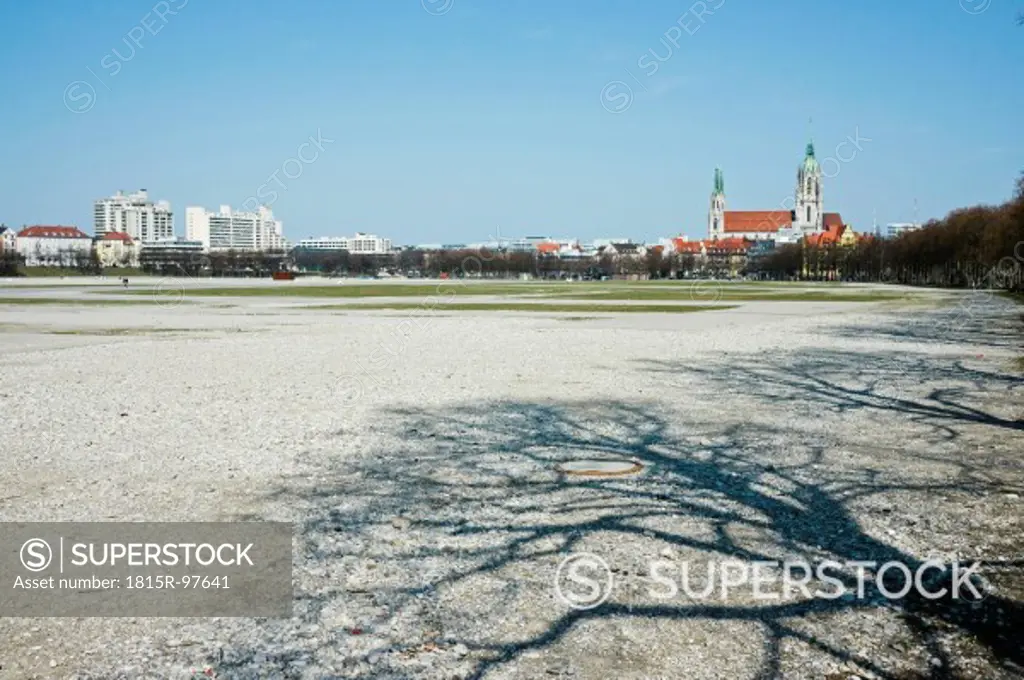 Germany, Bavaria, Munich, View of Theresienwiese, St Paul´s Cathedral in background