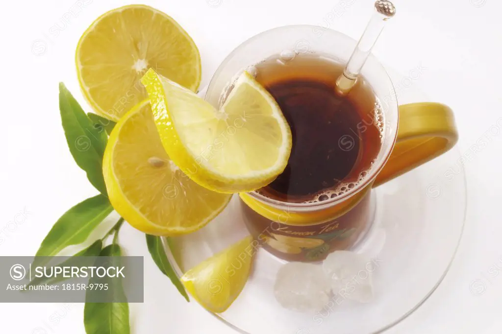Lemon tea, elevated view