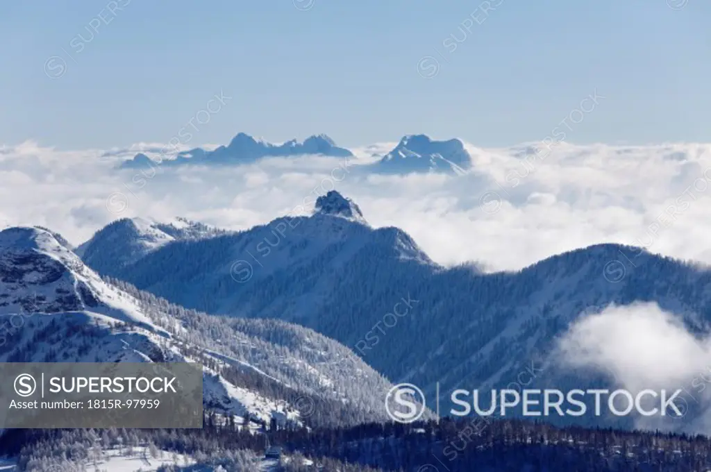 Austria, Styria, View of snowy mountain