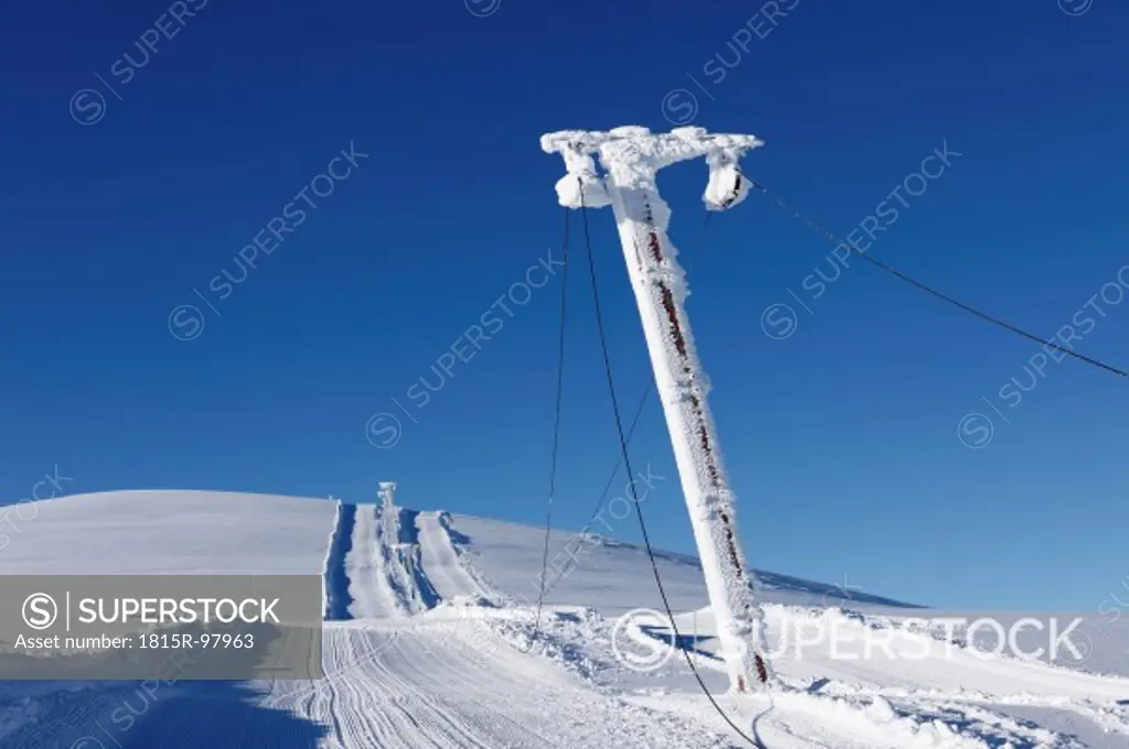 Austria, Styria, Ski lift at Lawinenstein Mountain