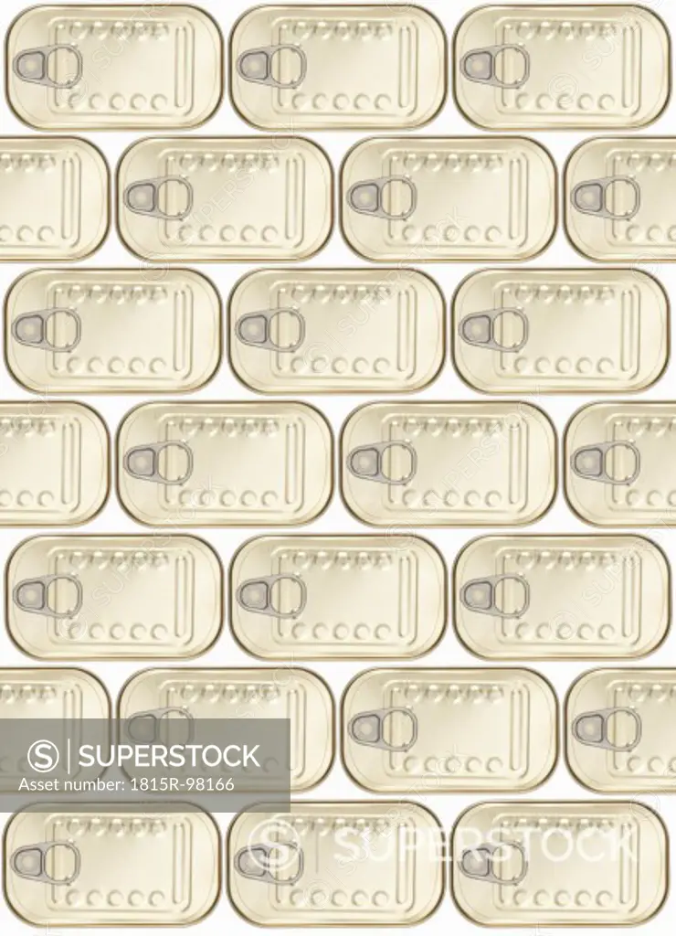 Full frame of sardine cans