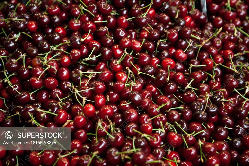 Spain, Malaga, Full frame of cherries