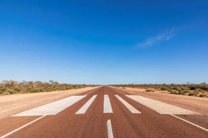 Australia, South Australia, emergency landing strip on Stuart Highway