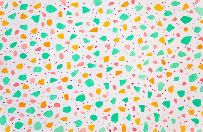 Pastel colors terrazzo pattern painted with watercolors