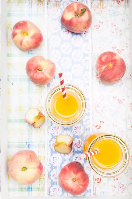 Peach-smoothies and peaches