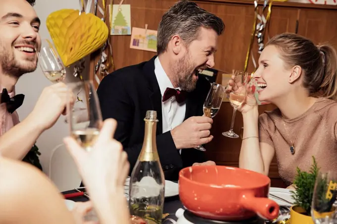 Couple having fun at New Year's Eve party