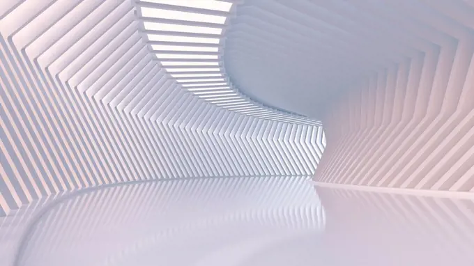 Empty hall in a modern building, 3D Rendering