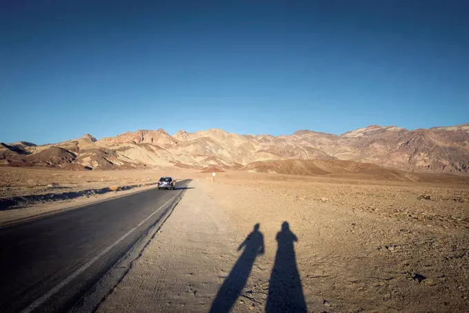 USA, California, Death Valley, Artist's Drive at sunset