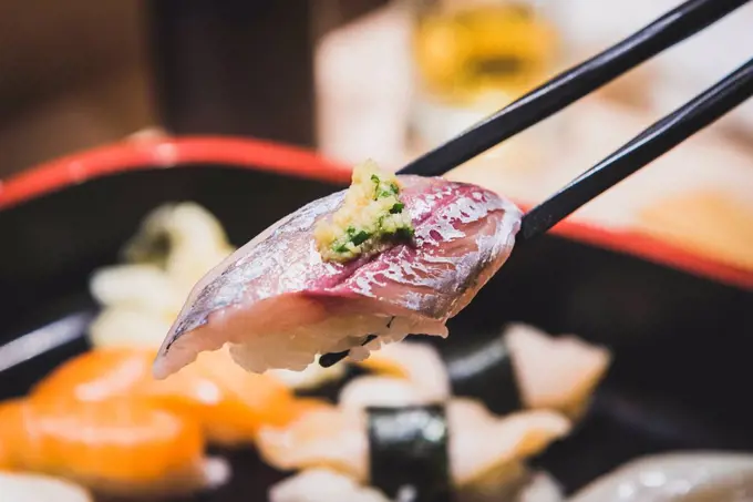 Japan, Tokyo, Tsukiji fish market, sushi