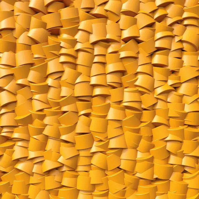 Yellow cylinder shape, 3D Rendering