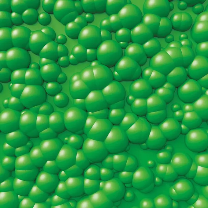 Green bubble shape, 3D Rendering