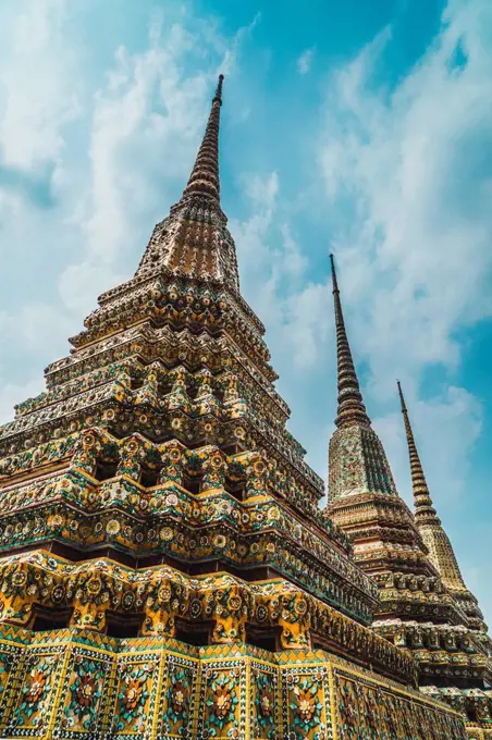 Thailand, Bangkok, pagodas of Wat Pho temple