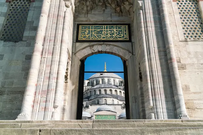 Turkey, Istanbul, Sultan Ahmed Mosque, Portal