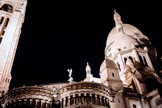 France, Paris, Montmartre, Sacre Coeur by night
