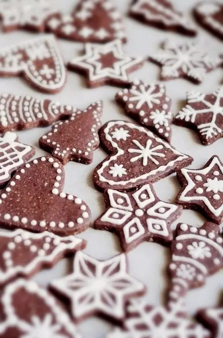 Gingerbread decorated with sugar icing