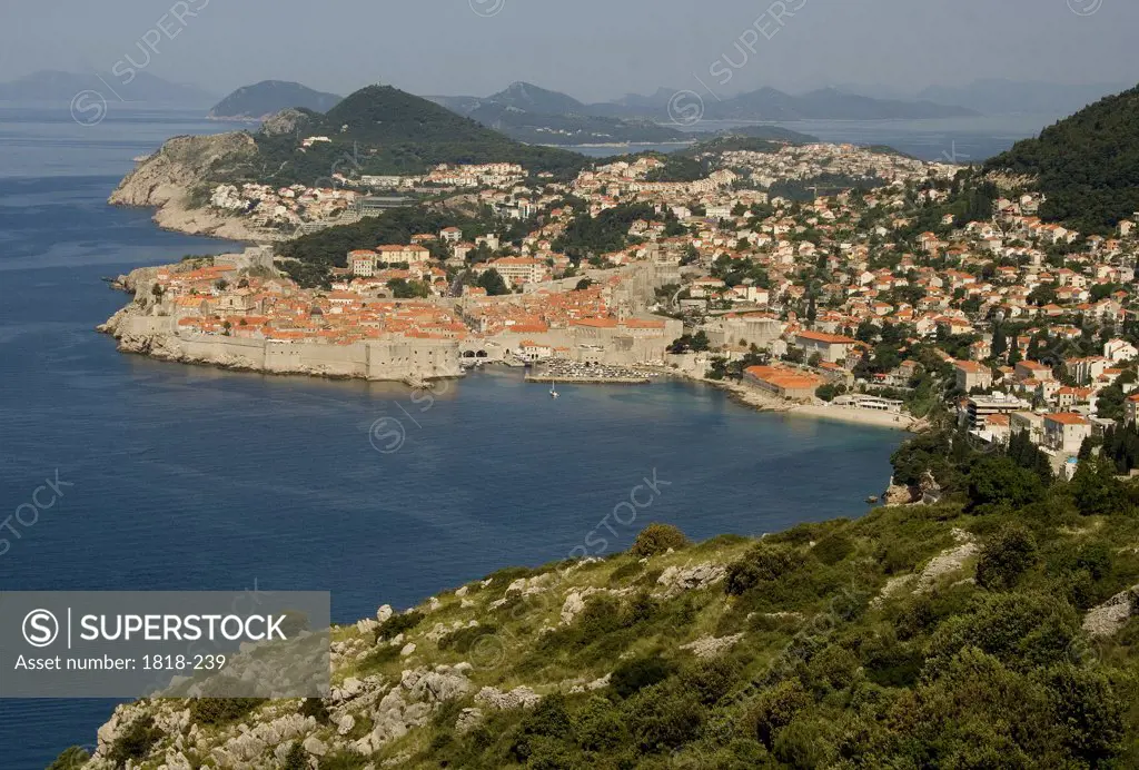 High angle view of a city, Dubrovnik, Dalmatia, Croatia