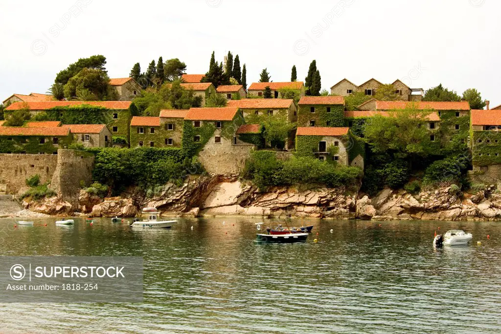 Tourist resort at the waterfront, Sveti Stefan, Montenegro