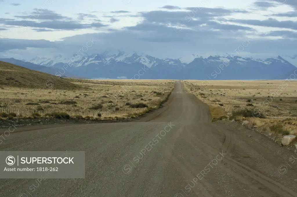 Dirt road passing through a landscape, Pampas, Argentina