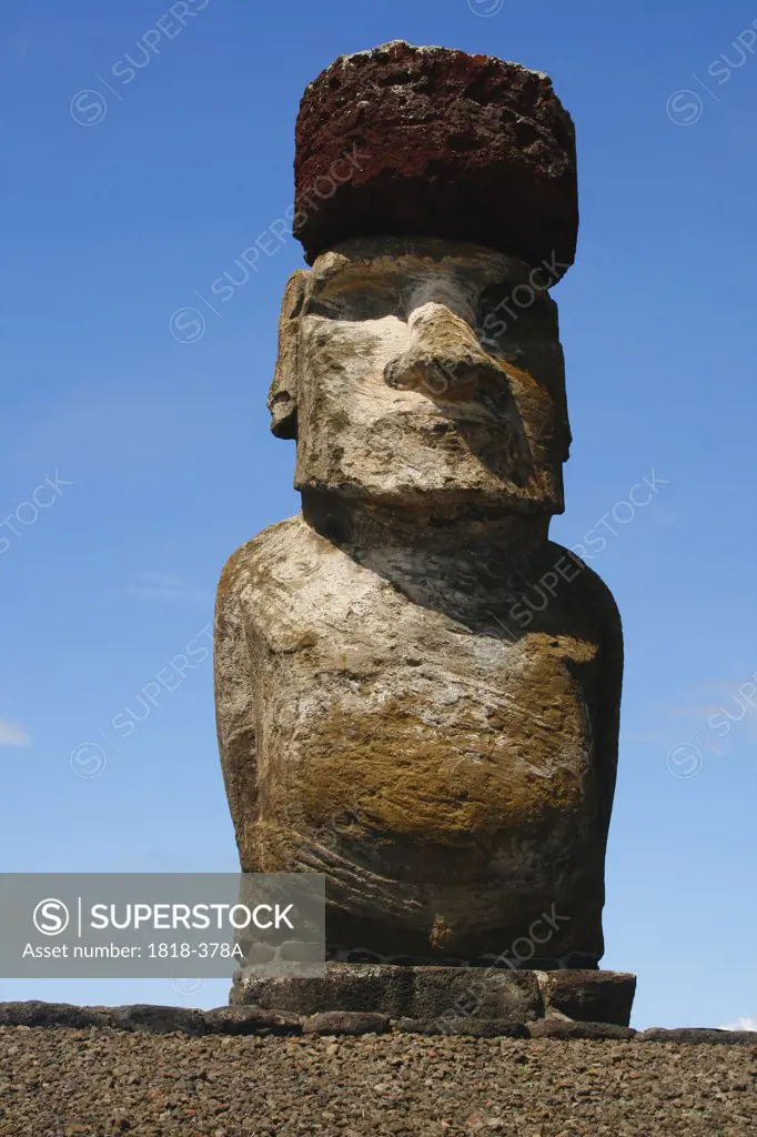 Low angle view of a Moai statue, Rano Raraku, Ahu Tongariki, Easter Island, Chile